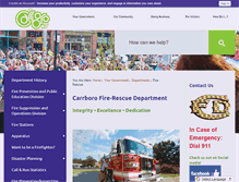 Tablet Screenshot of carrborofire.org